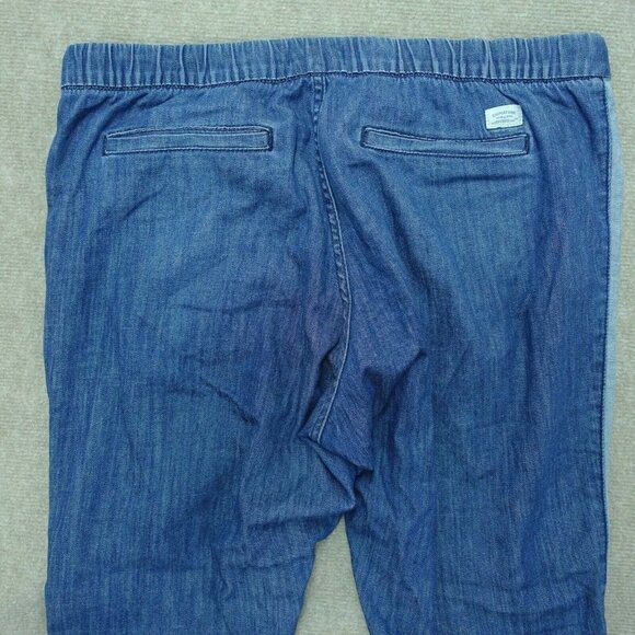 Levi's Capris Women 36 Blue Elastic Drawstring Waist Cuffed - Picture 2 of 6